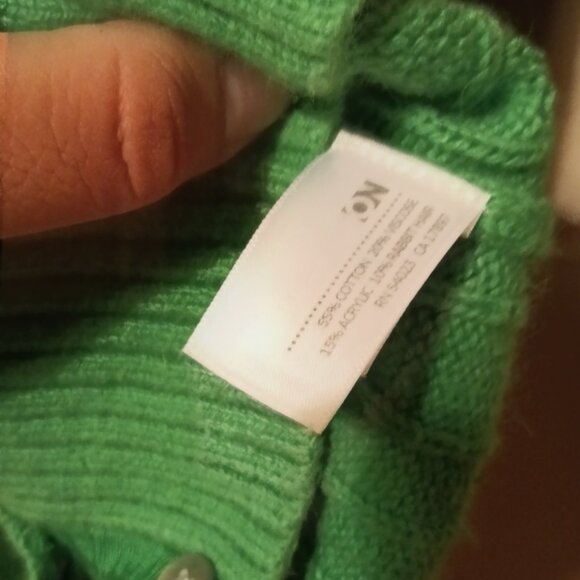 Old Navy Vibrant Green Women's Cardigan Cotton Viscose Acrylic Knit Sweater S - Picture 6 of 6